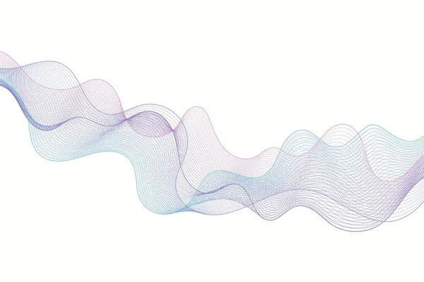 動的ホログラフィック勾配波粒子 ビッグデータテクノデザインのコンセプトベクトル背景 — ストックベクタ