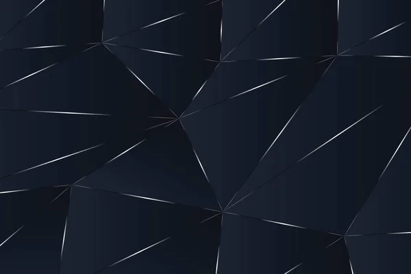 Σκούρο Μπλε Φόντο Πολυτελές Πολυγωνικό Σχέδιο Και Ασημί Κλίση Τριγωνικές — Διανυσματικό Αρχείο