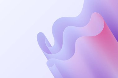 Soyut, çarpık dalga arkaplanı. Holografik gradyan renkte kıvrımlı dalgalı şekil tasarım dokusu