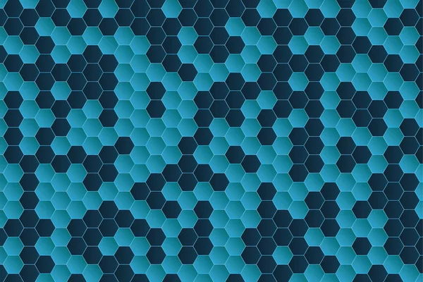Superfície Forma Azul Escura Hexagonal Fundo Geométrico Abstrato — Vetor de Stock
