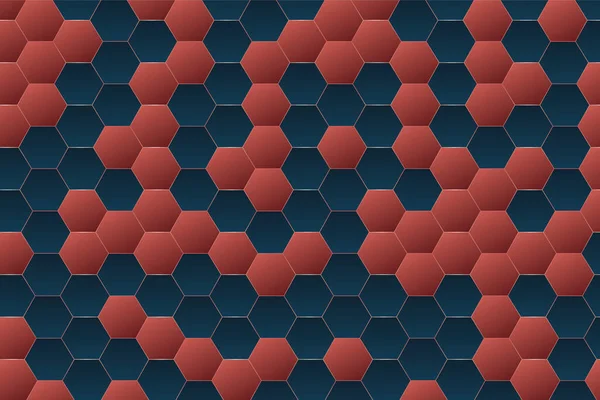 Abstracte Willekeurige Verloop Geometrische Honingraat Patroon Achtergrond Chaotische Hexagonale Oppervlakte — Stockvector