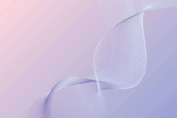 紫色の線の曲線のエレガントなグリッド波ベクトルの背景 光動的ネットワーク表面組成 — ストックベクタ