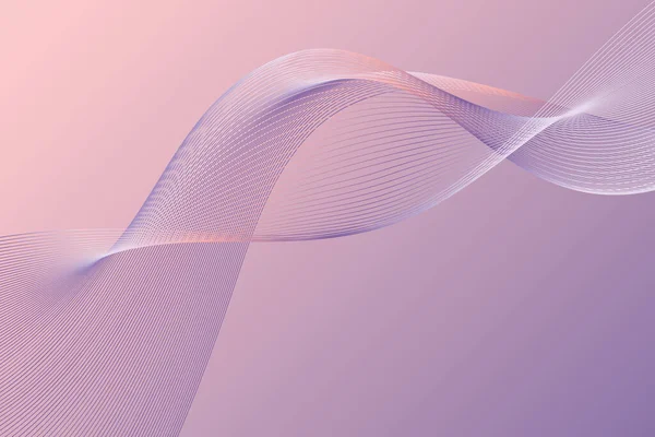 Decorative Smooth Violet Wavy Elements Curve Lines Elegant Wave Image — Stock Vector