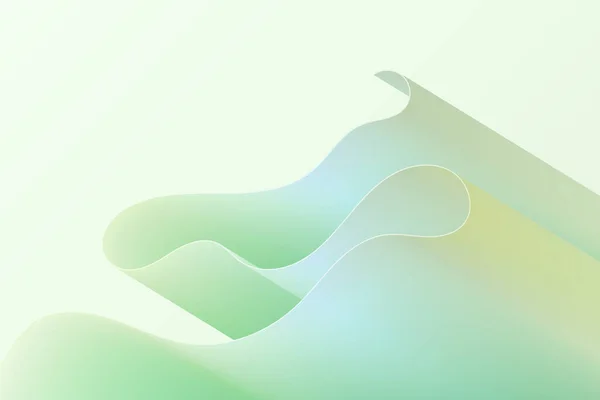 抽象的なスタイルで波の光緑の形 ボリュームカーブのグラデーションの背景イラスト — ストックベクタ