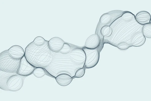 Стильні Частинки Бульбашки Векторний Фон Технології Футуристичному Стилі — стоковий вектор