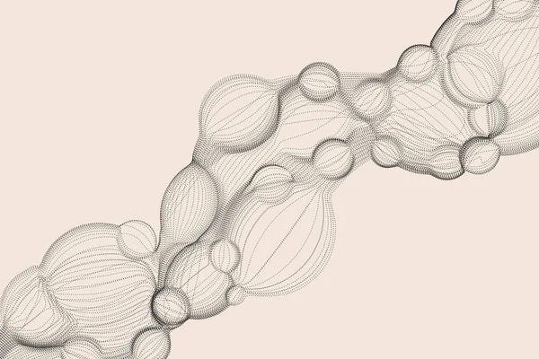 Абстрактная Технология Концепция Футуристического Дизайна Иллюстрация Волн Пузырьковых Частиц — стоковый вектор