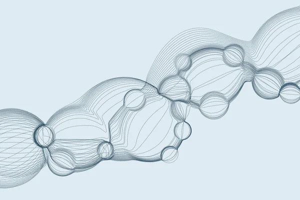 Футуристичний Фон Форми Частинок Бульбашки Протікає Повітрі Ілюстрація Структури Молекули — стоковий вектор