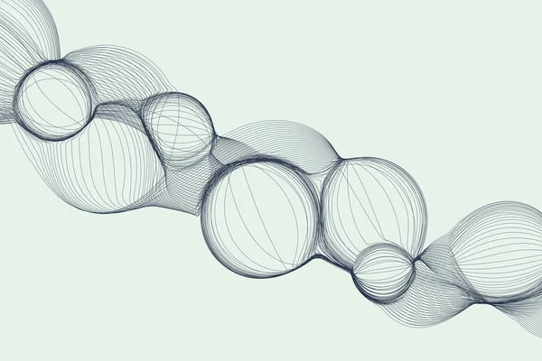 Technologie Papier Peint Futuriste Fond Vectoriel Onde Bulle Dynamique — Image vectorielle