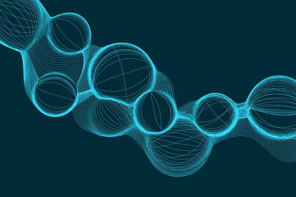 Динамический Пузырь Проволоки Формирует Фон Научно Техническом Стиле — стоковый вектор