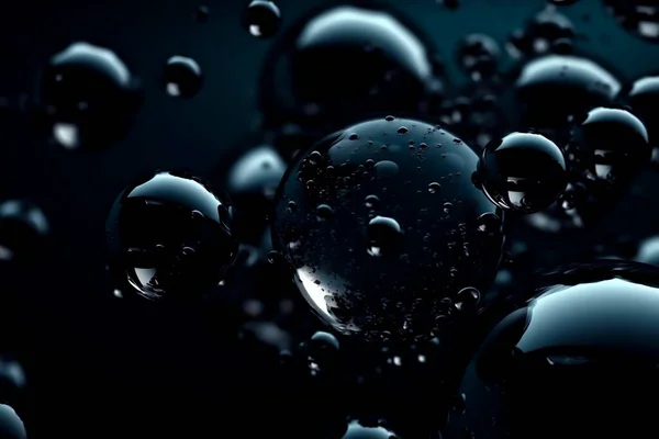 潮流的水下气泡形状背景 现实的动态3D演示 — 图库照片