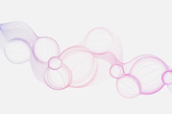 Градієнтні Динамічні Частинки Бульбашок Цифрових Пунктирних Хвиль Футуристичному Стилі Білому — стоковий вектор