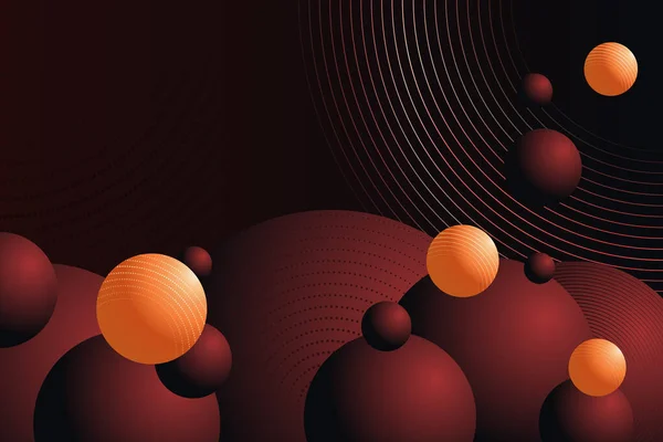 Κόκκινο Και Πορτοκαλί Σφαίρες Φόντο Αφηρημένη Disco Μπάλες Σύνθεση Εικονογράφηση — Διανυσματικό Αρχείο