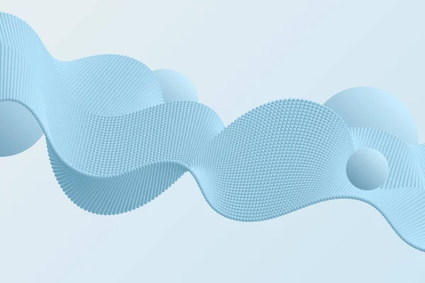カード バナー チラシの抽象的なスタイルで青のボリューム装飾点線波ベクトルの背景 — ストックベクタ
