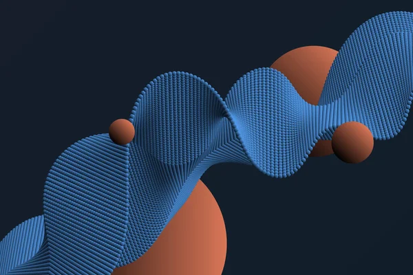 Saphir Bleu Onde Particules Vibrante Avec Fond Cercle Orange Design — Image vectorielle
