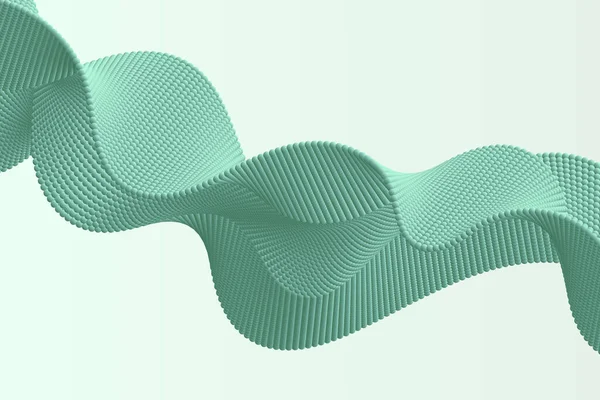 Onde Particules Volume Vert Clair Dans Style Abstrait Fond Forme — Image vectorielle