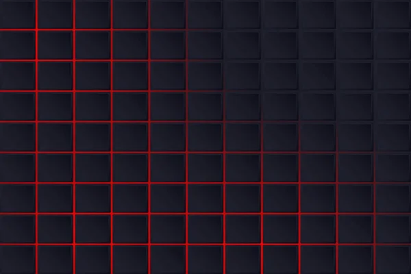 Абстрактные Геометрические Квадраты Черном Фоне Красной Подсветкой — стоковый вектор