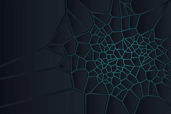 Ilustración Negra Del Diagrama Voronoi Fondo Decorativo Estilo Geométrico Con — Vector de stock