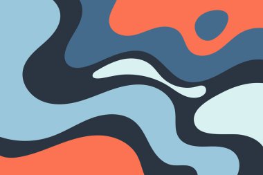 Minimalist düz ve ıslak dalgalı arka plan. Soyut pürüzsüz dalga arkaplanı resimlemesi