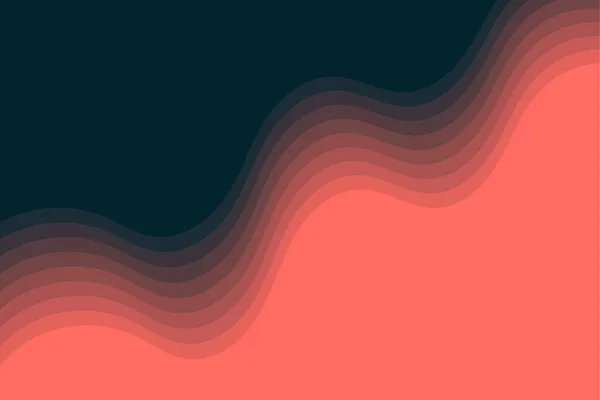Мінімалістичні Світло Червоні Шаруваті Хвилі Темному Тлі Стилі Паперу — стоковий вектор