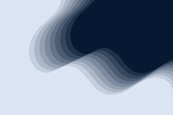 灰色动态波浪状纹理 体积刻划形式的波浪抽象背景 雕刻分层图解 — 图库矢量图片