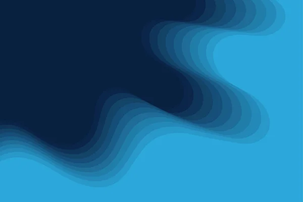 动态蓝色层状波纹纸巾装饰背景 曲线形状的抽象平滑波成分 — 图库矢量图片