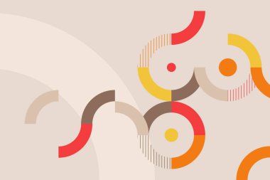 Düz renkli geometrik yuvarlak şekiller arka plan