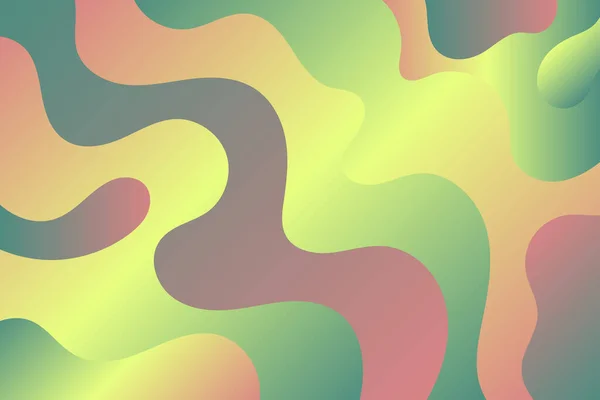 Abstrakter Flüssiger Grüner Und Gelber Farbverlauf Mit Flüssigem Hintergrund Illustration — Stockvektor