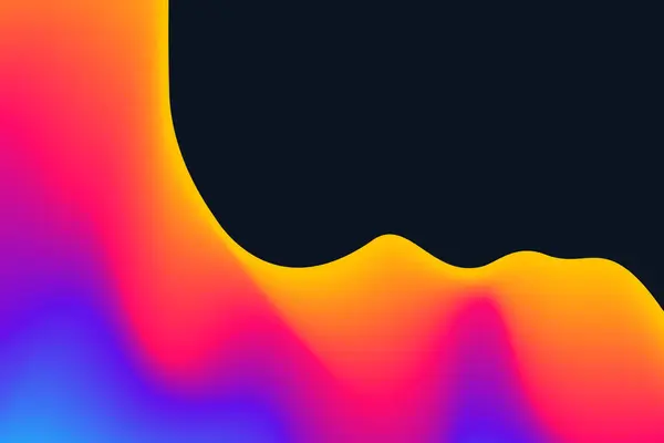 Questo Luminoso Gradiente Olografico Irrafico Irradia Energia Colorata Fluida Ondulante — Vettoriale Stock
