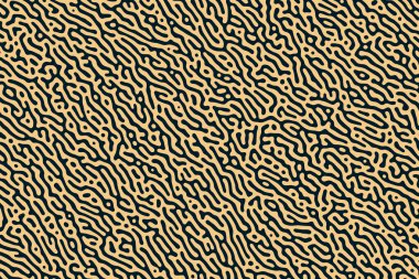 Bir labirent tasarımında birbirine kenetlenen dalgalı ve yuvarlak çizgilerin oyuncu, karalama benzeri dokusu, retro hissi ile dekoratif bir vektör arkaplanı sunar.