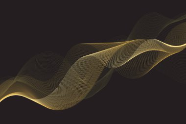 Altın dalgaların hipnotik bir karışımı. Siyah bir zemin üzerinde. Zarafet ve modernlik yayıyor.