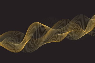Altın iplikler zarif bir dalga arkaplanında dalgalanıyor, lüks markalaşma ve tasarım için mükemmel.