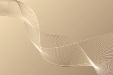 Çarpık altın çizgileri ve pürüzsüz, lüks net etkisi olan bir vektör illüstrasyonunun soyut arka planı