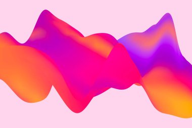 Popüler arka plan sanatı, turuncudan mora doğru çok renkli dalgalar göstererek yumuşak ve canlı bir holografik stil yakalıyor.