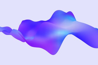 Mavi ve mor tonlarında yanardöner dalgalarla modern bir holografik arka plan, canlı neon tarzında sıvı benzeri bir görünüm sunar.