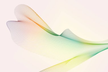 Yumuşak bir gradyandan maviye geçerek, sükunet ve modernliği çağrıştıran, bir ızgara deseni içinde yakalanan yumuşak dalgaların soyut bir çizimi.