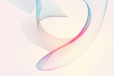 Sibernetik dalgalardan oluşan bir ağ ve mavinin yumuşak bir gradyanı ile pembe, vurgulu teknoloji ve yaratıcı tasarım içeren geometrik bir şebeke.