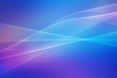 Derin maviden zengin mora doğru pürüzsüz akan dinamik ve gelecekçi bir görünümü yansıtan sakin dalgaları içeren soyut bir arkaplan.