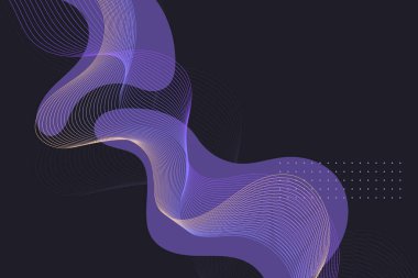 Siyah zemin üzerinde ince çizgileri olan gelecekçi mor dalga