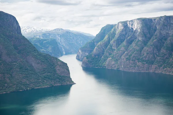 Aurlandsfjord Fiordo Paesaggio Incredibile Norvegia Scandinavia Itinerario Turistico Nazionale Aurlandsfjellet — Foto Stock