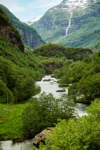 Bellezza Della Natura Norvegese Norvegia Occidentale Paesaggio Naturale Lungo Percorso — Foto Stock