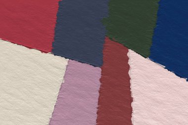 Kabataslak dokuya sahip renkli soyut mozaik. Renkli kare desenli arka plan. Yaratıcı duvar kağıdı ya da tasarım sanatı için resim. Metin için arkaplanda kopyalama alanı var.