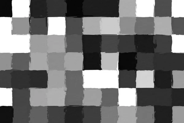 Чорно Біла Абстрактна Мозаїка Грубим Фактурним Фоном Монохромний Квадратний Фон — стокове фото