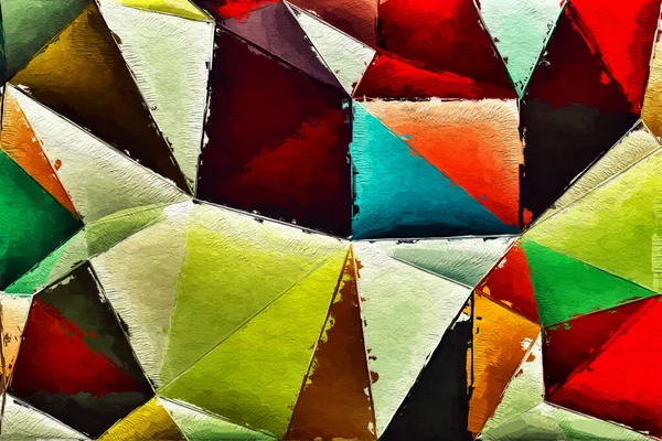 Patrón Triángulos Colores Llamativos Con Fondo Textura Áspera Pared Textura —  Fotos de Stock