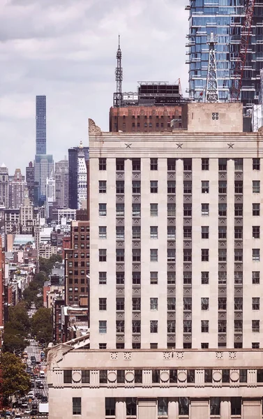 Retro Gestemde Foto Van Manhattan Cityscape New York City Verenigde — Stockfoto