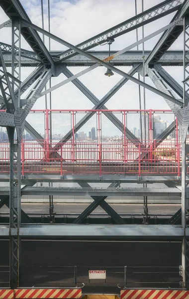 Williamsburg Bridge Förbinder Manhattan Med Brooklyn New York City Usa — Stockfoto