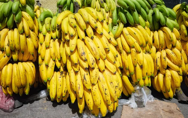 stock image Bunches of ripe bananas at a local market, Ecuador.