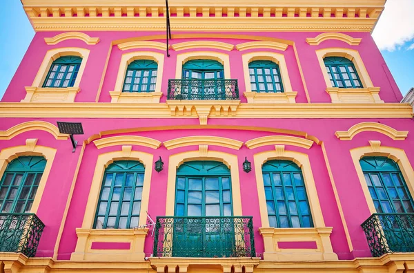 Вид Фасад Старої Колоніальної Будівлі Кіто Еквадор — стокове фото