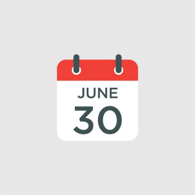 Takvim - 30 Haziran ikon illüstrasyonu izole vektör işareti