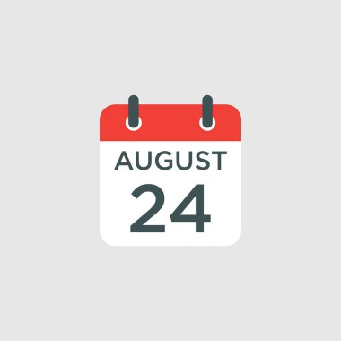 Takvim - 24 Ağustos ikon illüstrasyonu izole vektör işareti sembolü