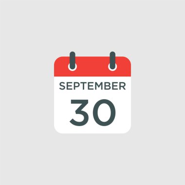 Takvim - 30 Eylül simgesi izole edilmiş vektör işareti